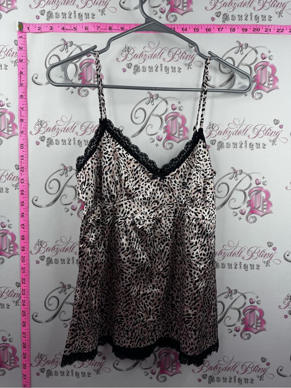 MARYLIN MONROE tank top Leopard-Print Lace-Trim Camisole in Beige & Black